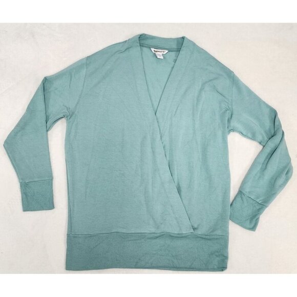 Athleta Purana V-Neck Wrap Sweatshirt Mint Medium - Picture 4 of 8